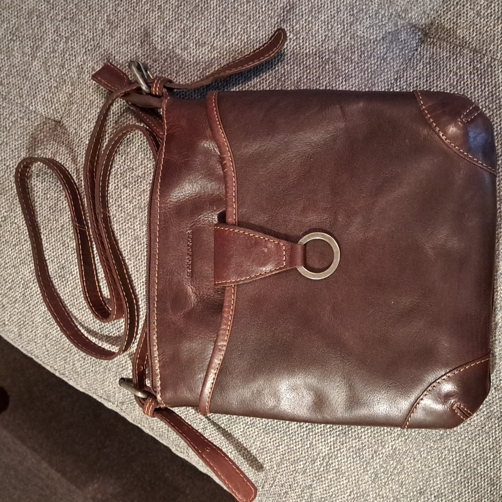 Jack Georges brown leather cross body purse